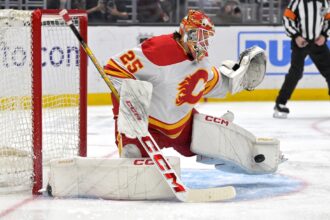 The Calgary Flames have traded goaltender Jacob Markstrom to the New Jersey Devils for a 2025 first round pick and Kevin Bahl.